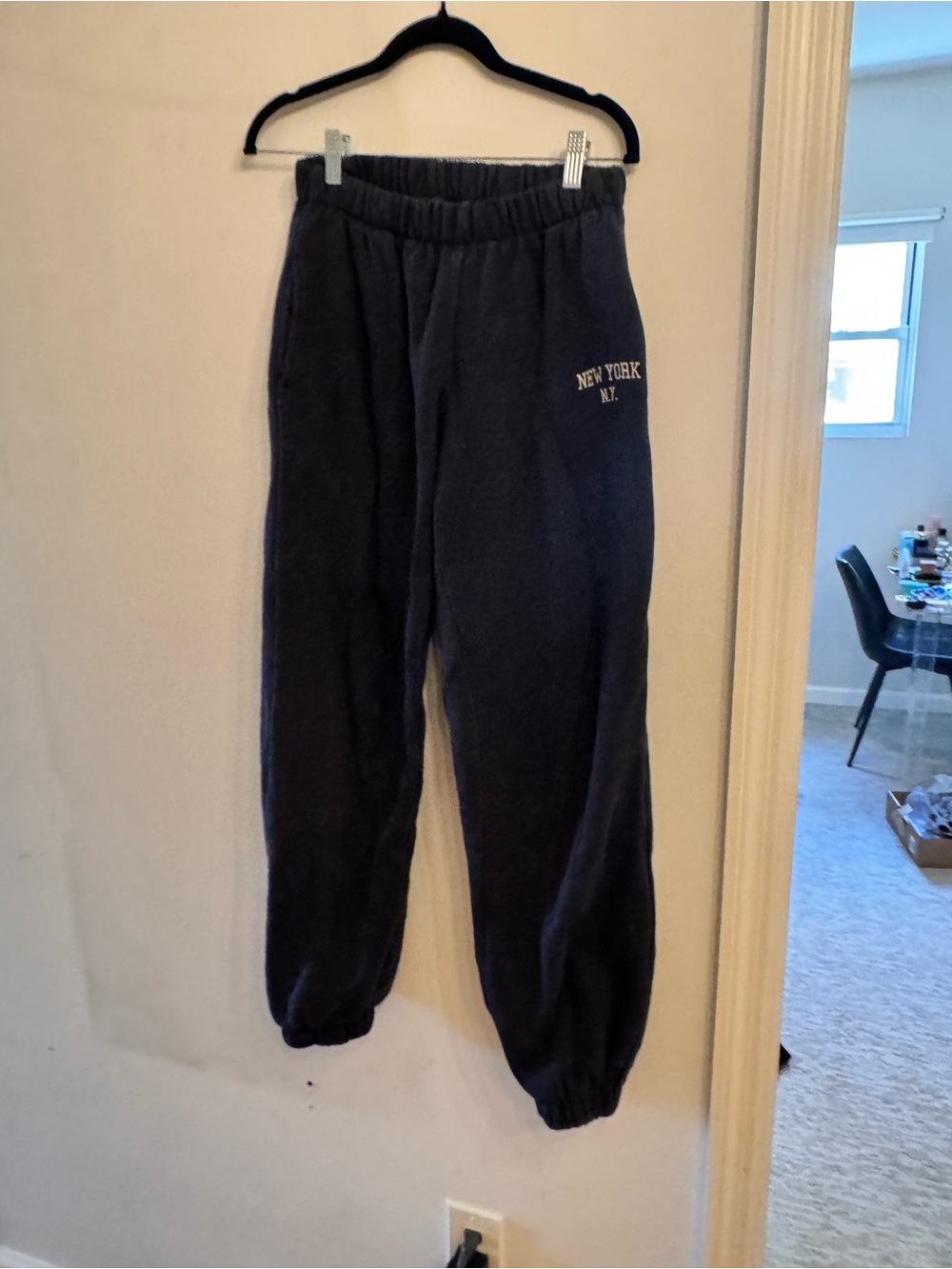 Brandy Melville Navy 'New York N.Y.' Fleece Joggers